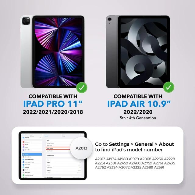 Alt view image 2 of 7 - for iPad Air 10.9-inch (2022/2020, 5th/4th Gen), iPad Pro 11-inch (2022/2021/2020/2018) Screen Protector with Easy Installation Kit Face ID & Apple Pencil Compatible, Anti-Glare, Scratch-Resistant