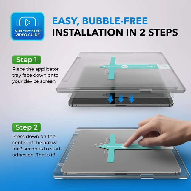 Alt view image 4 of 7 - for iPad Air 10.9-inch (2022/2020, 5th/4th Gen), iPad Pro 11-inch (2022/2021/2020/2018) Screen Protector with Easy Installation Kit Face ID & Apple Pencil Compatible, Anti-Glare, Scratch-Resistant
