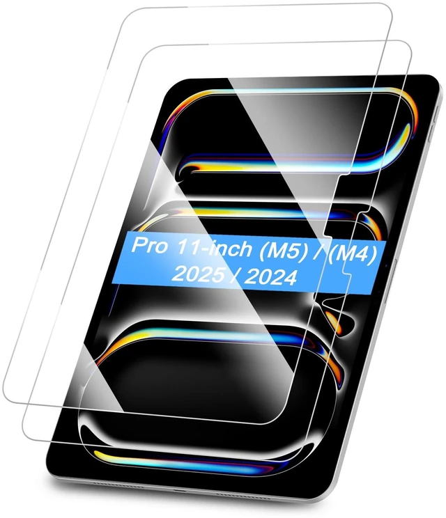 Main image of 2-Pack Screen Protector for iPad Pro 11-inch (M5) 2025 & (M4) 2024 | Anti-Scratch Tempered Glass, Premium HD Clarity, 9H Hardness, High Touch Response, for Work, Study & Travel