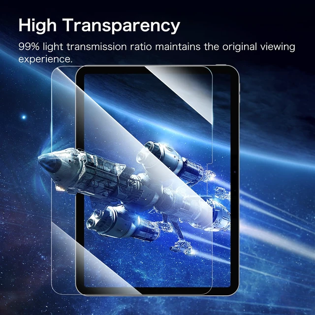 Alt view image 3 of 7 - 2-Pack Screen Protector for iPad Pro 11-inch (M5) 2025 & (M4) 2024 | Anti-Scratch Tempered Glass, Premium HD Clarity, 9H Hardness, High Touch Response, for Work, Study & Travel