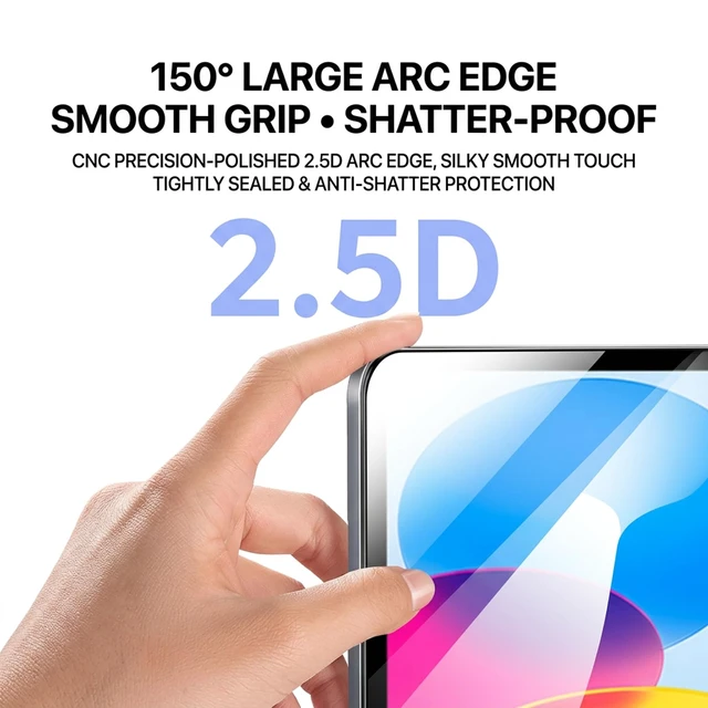 Alt view image 5 of 7 - Screen Protector for iPad A16 11th 2025/10th Gen 2022, 2 Pack | 9H Tempered Glass, Easy Install Tray, Bubble-free, HD Clear, Anti Fingerprint, Scratch Resistant