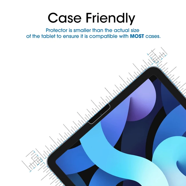 Alt view image 4 of 7 - Screen Protector Compatible with iPad Air 5/Air 4/iPad Pro 11 | Ultra Sensitive, Face ID & Apple Pencil Compatible, Tempered Glass, Pack of 2