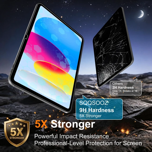 Alt view image 3 of 7 - 2 Pack Screen Protector for iPad A16 11 inch 11th/10th Gen 10.9" | 2025/2022, 9H Tempered Glass Film with Installation Box, Scratch Resistant, HD Clarity, No Bubbles, Dust Free