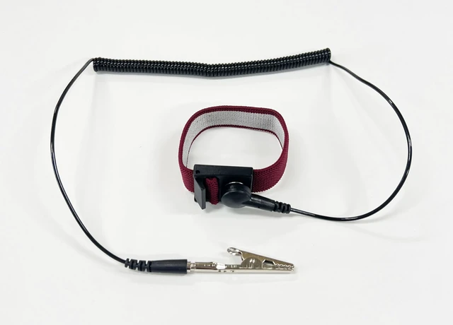 Alt view image 2 of 5 - Anti Static Wrist Strap Band with grounding Wire ESD Anti Static Wristband Adjustable Coiled Cord Anti Shock Wristband