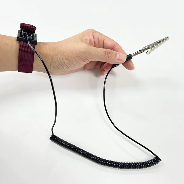 Main image of Anti Static Wrist Strap Band with grounding Wire ESD Anti Static Wristband Adjustable Coiled Cord Anti Shock Wristband
