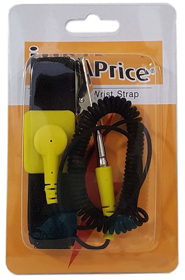 Main image of Anti-Static Adjustable Grounding Wrist Strap Components Black, Yellow
