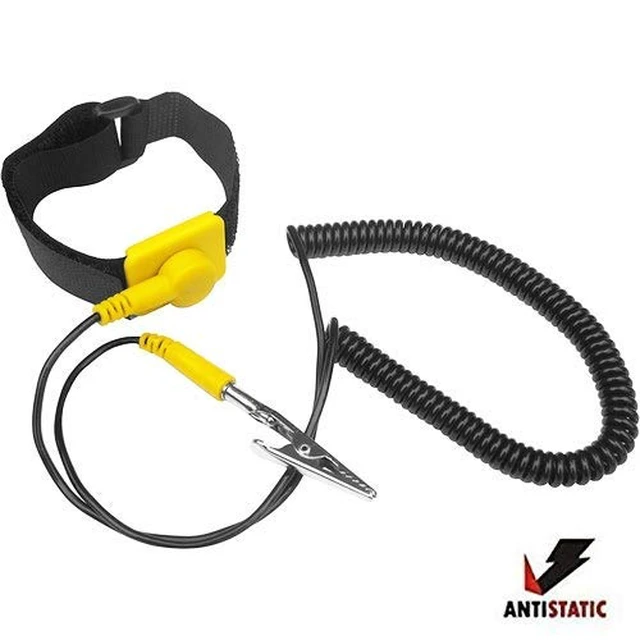 Alt view image 3 of 3 - Anti-Static Adjustable Grounding Wrist Strap Components Black, Yellow