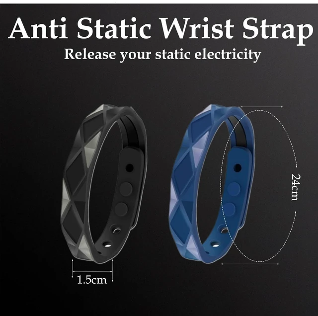 Alt view image 6 of 7 - Anti Static Wrist Strap,Adjustable Anti Static Wristband Improve Sleep,Balance Winter Electrostatic Removal Bracelet Elimination Discharge for Men and Woman 2Pack