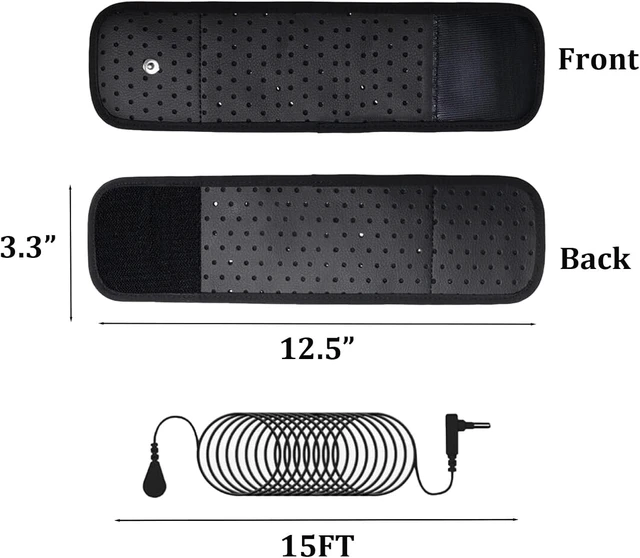 Alt view image 2 of 7 - Grounding Wrist Strap,Black Grounding Wristband Improves Sleep Reduces Pain and Inflammation,Increases Energy Grounding Bracelet 12.5"x3.3"