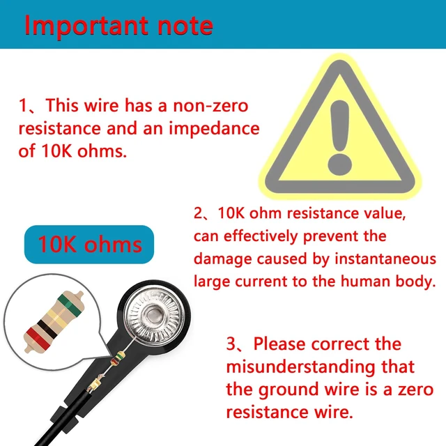 Alt view image 2 of 6 - 2 Packaged Grounding Wires and 4 Grounding Wrists, as an Alternative Grounding Cable Accessory for Grounding Pads and Grounding Pads, Suitable for Most Grounding Products, white