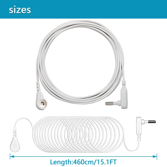 Alt view image 3 of 6 - 2 Packaged Grounding Wires and 4 Grounding Wrists, as an Alternative Grounding Cable Accessory for Grounding Pads and Grounding Pads, Suitable for Most Grounding Products, white