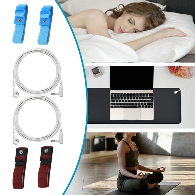 Alt view image 6 of 6 - 2 Packaged Grounding Wires and 4 Grounding Wrists, as an Alternative Grounding Cable Accessory for Grounding Pads and Grounding Pads, Suitable for Most Grounding Products, white