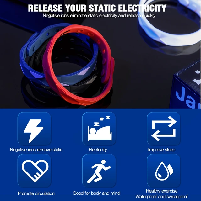 Alt view image 3 of 6 - 8 Pcs Anti Static Wrist Strap Adjustable Silicone Waterproof | Bracelet, Winter Electrostatic Removal, Reusable Wristband, for Men Woman