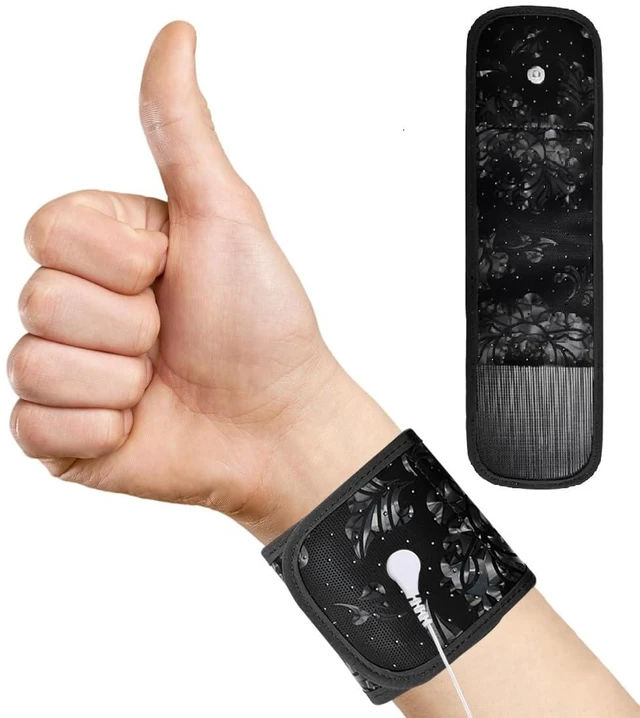 Main image of Grounding Wristband Wrist Strap for Therapy Silver Fiber Grounded Wrist Band for Pain Anxiety with 15ft Grounding Cord