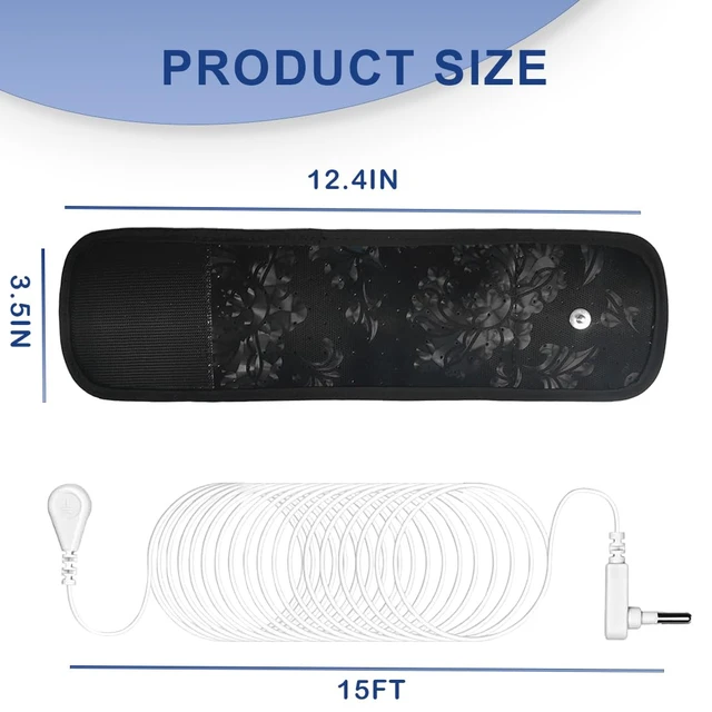 Alt view image 2 of 7 - Grounding Wristband Wrist Strap for Therapy Silver Fiber Grounded Wrist Band for Pain Anxiety with 15ft Grounding Cord
