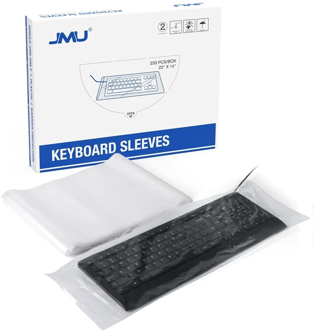 Main image of 250 Pcs Disposable Universal Keyboard Sleeves, 22"x13.78", Waterproof | Clear Plastic Keyboard Protector for Medical, Dental, Office & Lab Keyboards