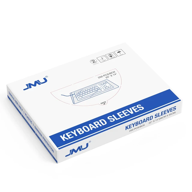 Alt view image 2 of 7 - 250 Pcs Disposable Universal Keyboard Sleeves, 22"x13.78", Waterproof | Clear Plastic Keyboard Protector for Medical, Dental, Office & Lab Keyboards