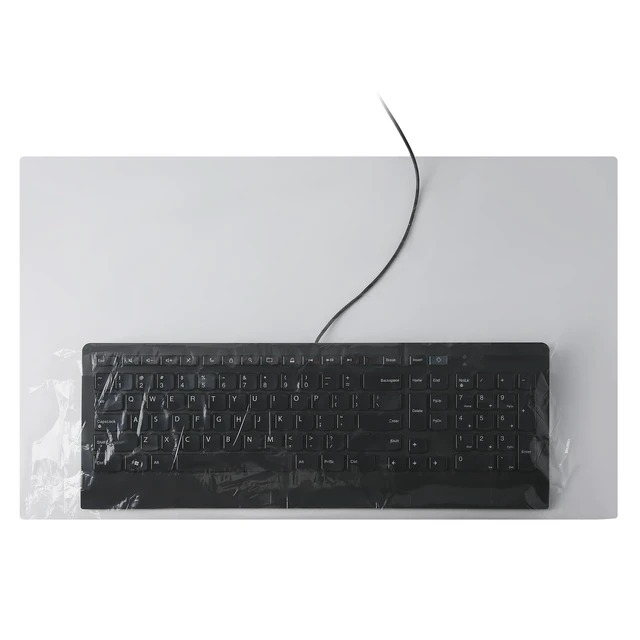 Alt view image 3 of 7 - 250 Pcs Disposable Universal Keyboard Sleeves, 22"x13.78", Waterproof | Clear Plastic Keyboard Protector for Medical, Dental, Office & Lab Keyboards
