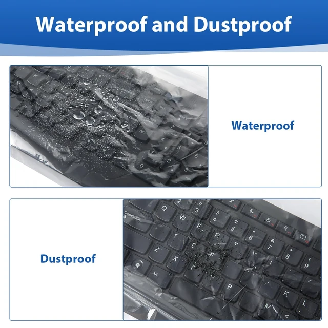 Alt view image 4 of 7 - 250 Pcs Disposable Universal Keyboard Sleeves, 22"x13.78", Waterproof | Clear Plastic Keyboard Protector for Medical, Dental, Office & Lab Keyboards