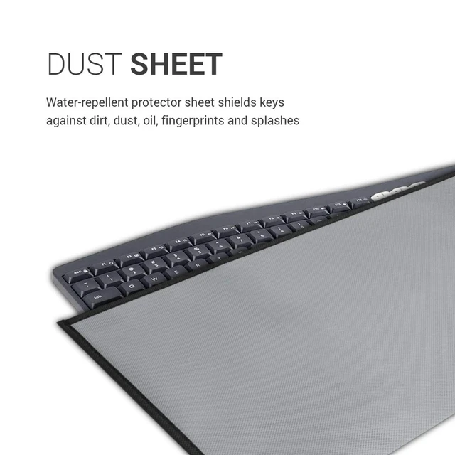 Alt view image 3 of 7 - Dust Cover Compatible with Universal Keyboard (L) - Computer Keyboard Protector Fabric Case - Light Grey