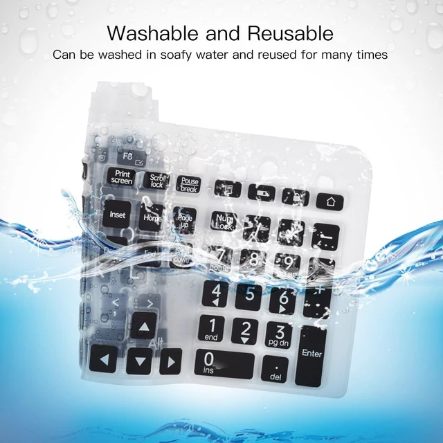Alt view image 7 of 7 - Keyboard Cover Skin for Logitech MK540 MK545 Keyboard Skin for Logitech MK545 MK540 Wireless Keyboard Cover Protector Skin, Logitech MK545 MK540 Accessories, Black-Large Print