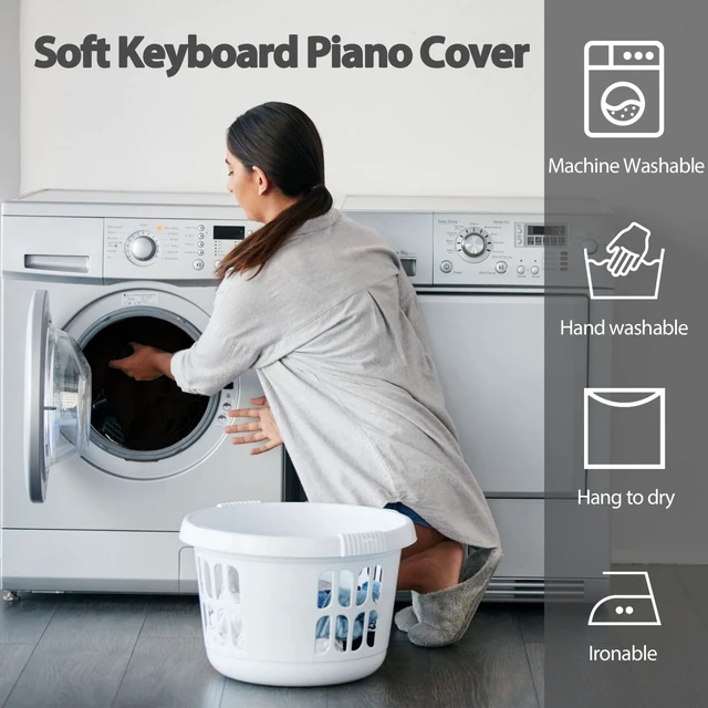 Alt view image 6 of 7 - 88 Keys Piano Keyboard Dust Cover -Adjustable Dust & Dirt Proof | Full Cover Elastic Cord Lock Easy Installation for Yamaha, Casio, RockJam,Alesis Digital Pianos