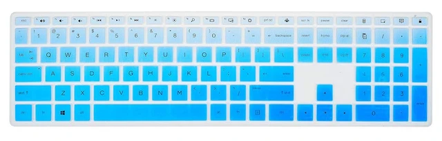 Alt view image 3 of 7 - Keyboard Cover for HP Pavilion 27 All in One PC 27-xa0014/27 Xa0055Ng/0370Nd/0076Hk/0010Na, HP Pavilion 24-inch 24-xa0020 Xa0002A Xa0032 xa0013w, HP Pavilion All in One Keyboard Cover, Ombre Blue