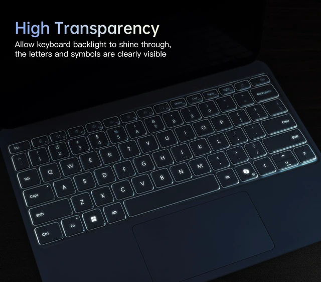Alt view image 3 of 7 - Premium Keyboard Cover for Microsoft Surface Laptop(2025) Copilot+ PC 13" Snapdragon X Plus, Surface Pro 2-in-1 Laptop/Tablet(2025) 12", Ultra Thin High Transparency TPU Keyboard Skin