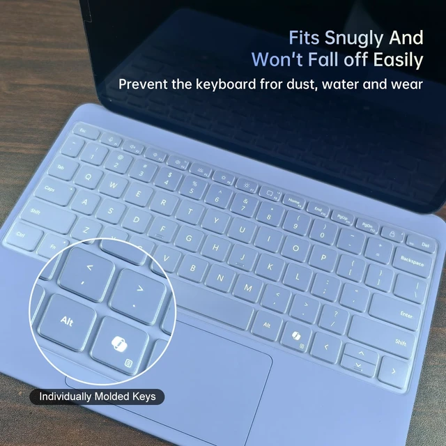 Alt view image 4 of 7 - Premium Keyboard Cover for Microsoft Surface Laptop(2025) Copilot+ PC 13" Snapdragon X Plus, Surface Pro 2-in-1 Laptop/Tablet(2025) 12", Ultra Thin High Transparency TPU Keyboard Skin