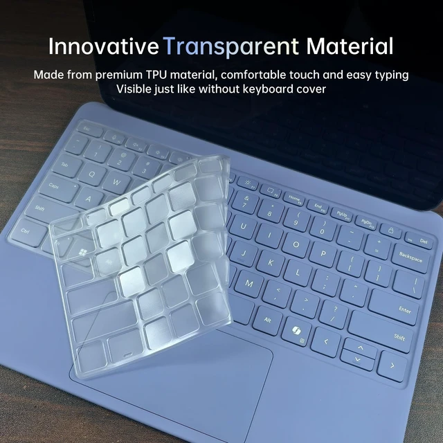 Alt view image 5 of 7 - Premium Keyboard Cover for Microsoft Surface Laptop(2025) Copilot+ PC 13" Snapdragon X Plus, Surface Pro 2-in-1 Laptop/Tablet(2025) 12", Ultra Thin High Transparency TPU Keyboard Skin