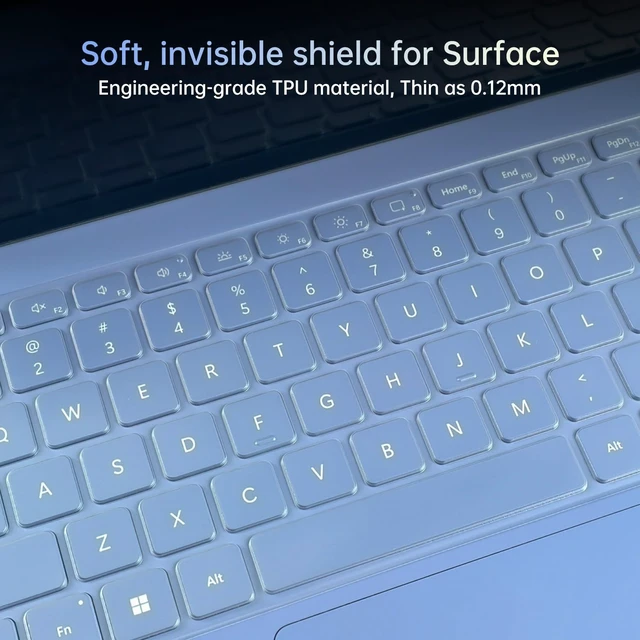 Alt view image 6 of 7 - Premium Keyboard Cover for Microsoft Surface Laptop(2025) Copilot+ PC 13" Snapdragon X Plus, Surface Pro 2-in-1 Laptop/Tablet(2025) 12", Ultra Thin High Transparency TPU Keyboard Skin