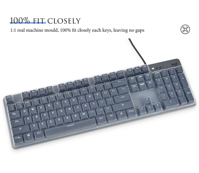 Alt view image 2 of 6 - Keyboard Cover Skin for Logitech K845 Mechanical Illuminated Keyboard, Logitech K845 Keyboard Protector Accessories,Ultra Thin Desktop PC Silicone Keyboard Cover-Clear