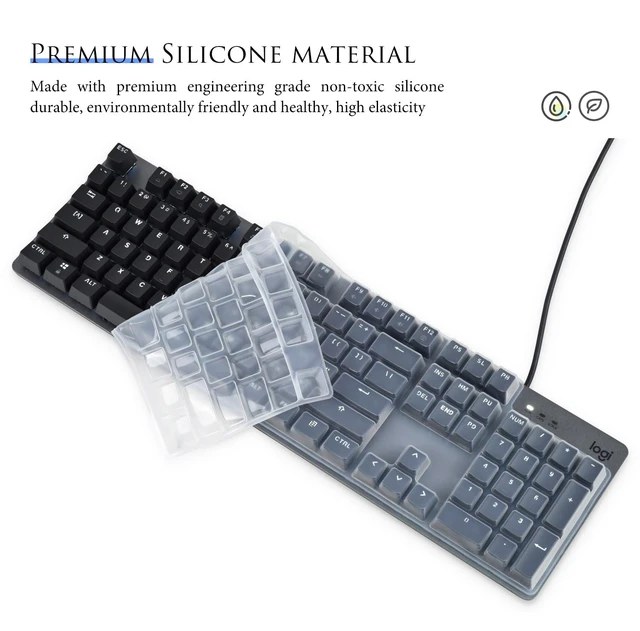 Alt view image 3 of 6 - Keyboard Cover Skin for Logitech K845 Mechanical Illuminated Keyboard, Logitech K845 Keyboard Protector Accessories,Ultra Thin Desktop PC Silicone Keyboard Cover-Clear