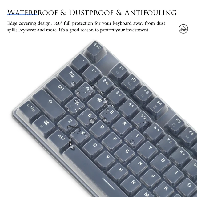 Alt view image 5 of 6 - Keyboard Cover Skin for Logitech K845 Mechanical Illuminated Keyboard, Logitech K845 Keyboard Protector Accessories,Ultra Thin Desktop PC Silicone Keyboard Cover-Clear
