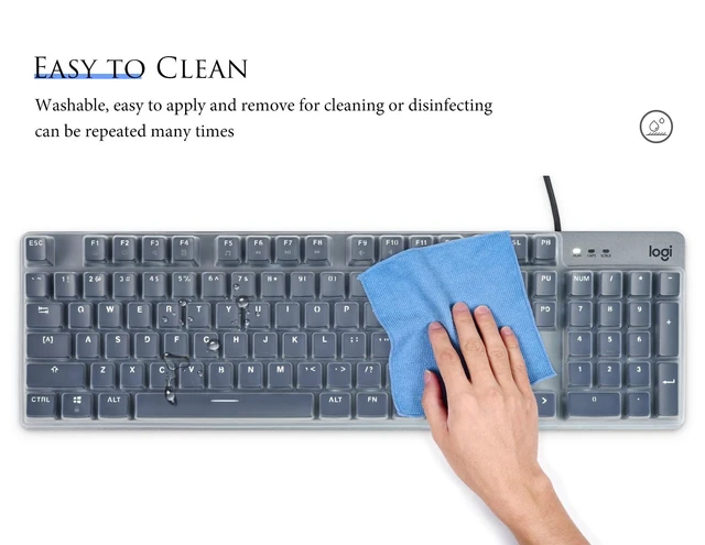 Alt view image 6 of 6 - Keyboard Cover Skin for Logitech K845 Mechanical Illuminated Keyboard, Logitech K845 Keyboard Protector Accessories,Ultra Thin Desktop PC Silicone Keyboard Cover-Clear