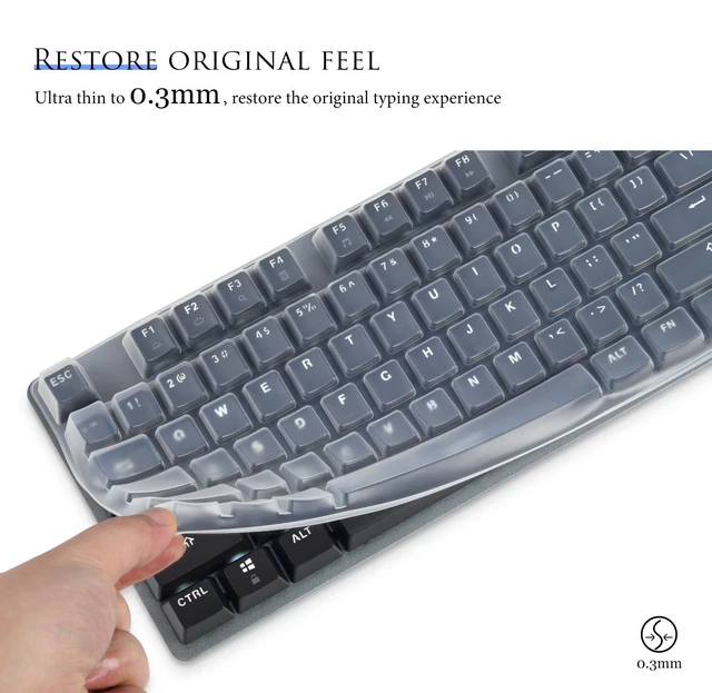 Alt view image 4 of 6 - Keyboard Cover Skin for Logitech K845 Mechanical Illuminated Keyboard, Logitech K845 Keyboard Protector Accessories,Ultra Thin Desktop PC Silicone Keyboard Cover-Clear
