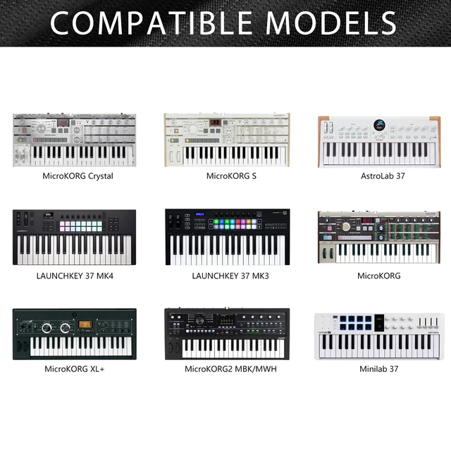 Alt view image 6 of 6 - 37 Key Piano Keyboard Cover Compatible with AstroLab Minilab 37 | Compatible Novation LAUNCHKEY 37 MK4/MK3, MicroKORG S, Luxury Chinlon Anti-dust & Scratch-proof, Smooth Touch & Custom Fit