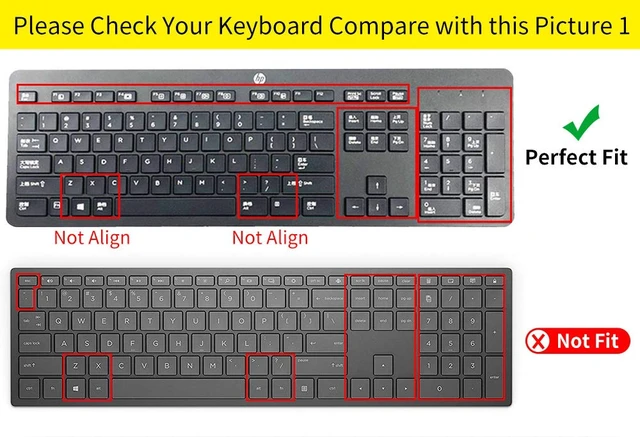 Alt view image 2 of 7 - Keyboard Cover For HP USB Slim Business Keyboard KU-1469 SK-2120 KB-1469 803181 And HP EliteOne 800 G4 All-In-One PC, Clear Silicone