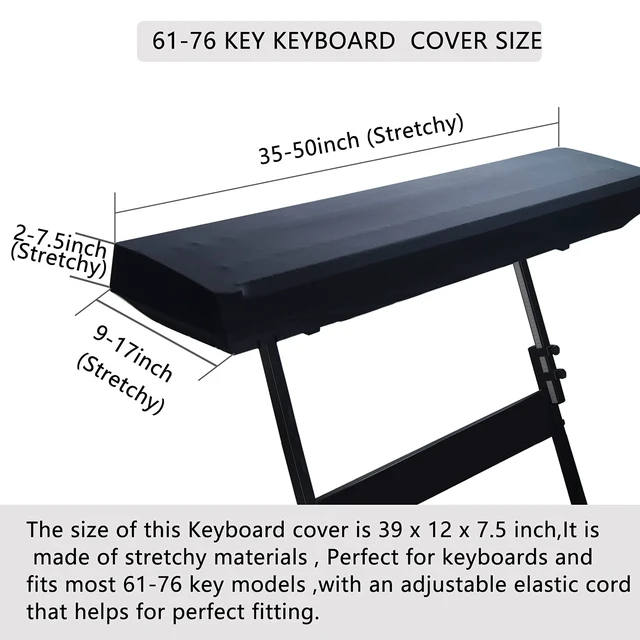 Alt view image 6 of 6 - Piano Dust Cover 61-88 Keys Weighted Keyboard Small Keyboard Piano Covers Waterproof Locking Clasp Keep It From Dust and Dirt (61-76 KEYS)