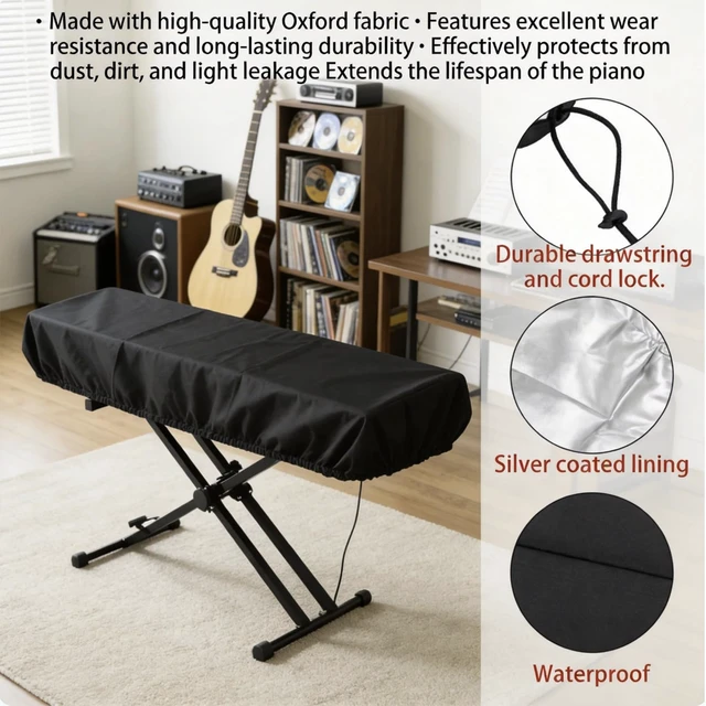 Alt view image 2 of 7 - 88-Key Piano Keyboard Dust Cover, Oxford Cloth, Waterproof and Dustproof