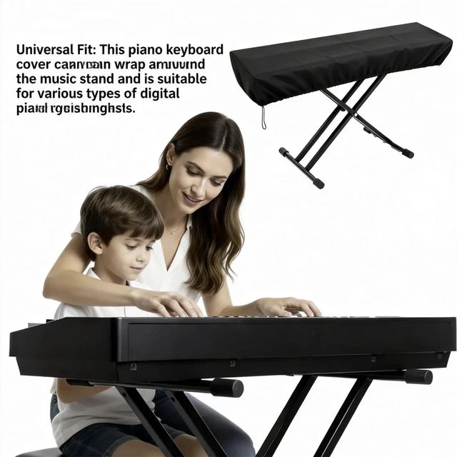 Alt view image 3 of 7 - 88-Key Piano Keyboard Dust Cover, Oxford Cloth, Waterproof and Dustproof