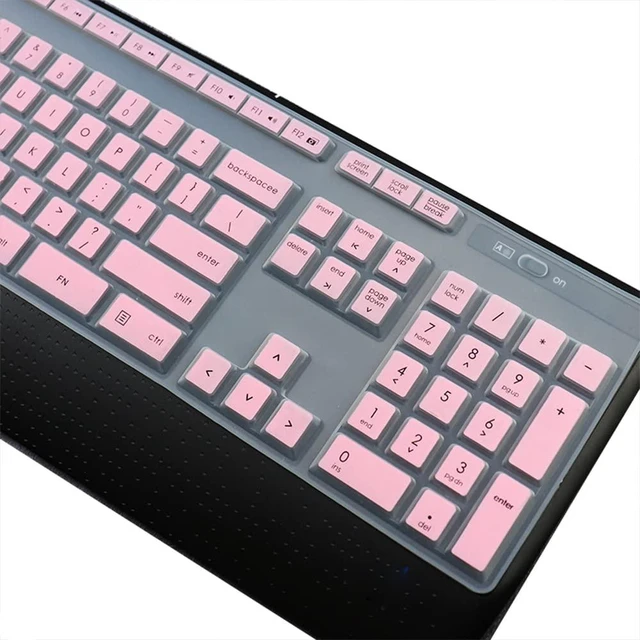 Alt view image 3 of 3 - Dust-Proof Silicone Keyboard Skin Cover Compatible for Logitech MK345 K345 Wireless Combo Keyboard, MK345 Keyboard Protector Skin (Pink)