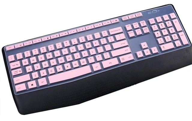 Alt view image 2 of 3 - Dust-Proof Silicone Keyboard Skin Cover Compatible for Logitech MK345 K345 Wireless Combo Keyboard, MK345 Keyboard Protector Skin (Pink)