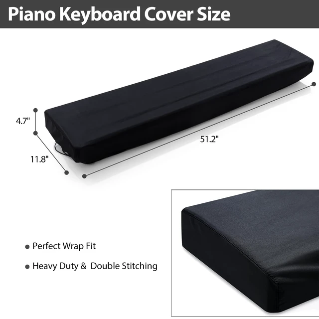 Alt view image 4 of 7 - 88 Keys Piano Keyboard Dust Cover -Adjustable Dust & Dirt Proof | Full Cover Elastic Cord Lock Easy Installation for Yamaha, Casio, RockJam,Alesis Digital Pianos