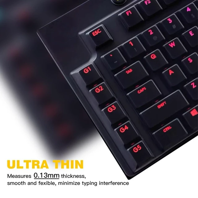 Alt view image 2 of 5 - Keyboard Cover Skin for Logitech G815 G915 X Mechanical Gaming Keyboard, Logitech G815 Wired Keyboard Protector, Logitech G915 Wireless Keyboard Silicone Protective Skin, Clear