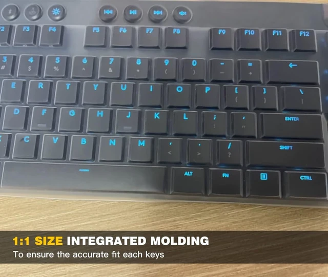 Alt view image 3 of 5 - Keyboard Cover Skin for Logitech G815 G915 X Mechanical Gaming Keyboard, Logitech G815 Wired Keyboard Protector, Logitech G915 Wireless Keyboard Silicone Protective Skin, Clear