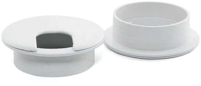 Main image of 2pcs 2 Inch Desk Wire Cord Cable Grommets Hole Cover for Office PC Desk Cable Cord Organizer Plastic Cover (White-2Pcs)