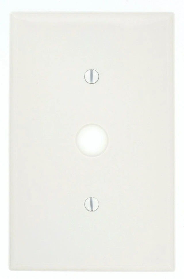 Main image of 1-Gang .406-Inch Hole Telephone/Cable Wallplate, Midway Size, PJ11-W, White