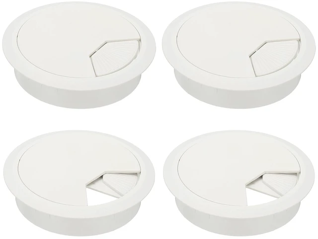 Main image of 3.15 Inch/80mm Desk Grommet, 4Pcs Cable Grommet Wire Management Cable Hole Cover Cord Organizer for Office Home Table Countertop, White