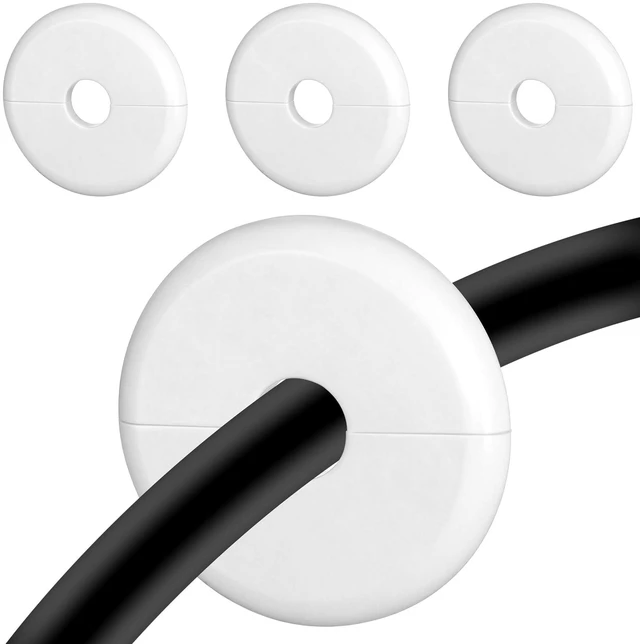 Main image of 4PCS White Wall Grommet, 2.76'' Cable Hole Cover for Wall Cable Pass Through - Cord Hider Hider for Organizing TV Ethernet Starlink Cables, Protects Cords Decorates Holes